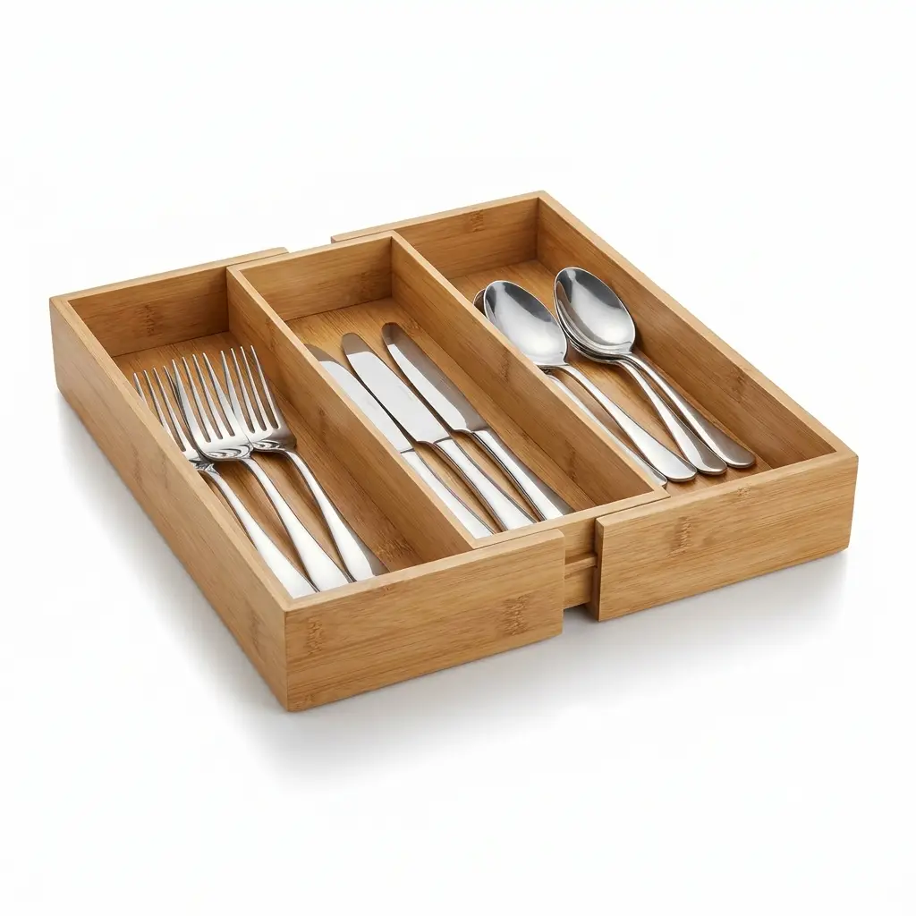 Pipishell Bamboo Drawer Organizer