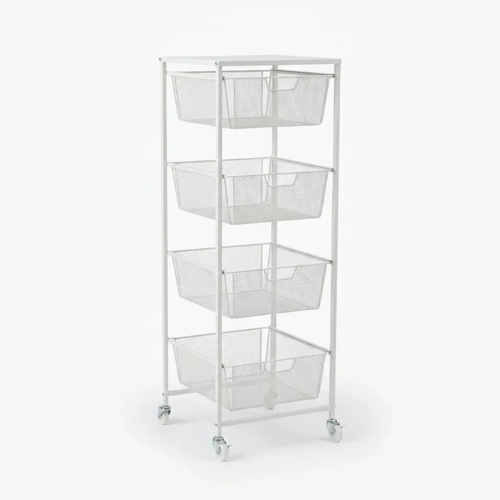 Slim 4-Tier Rolling Storage Cart
