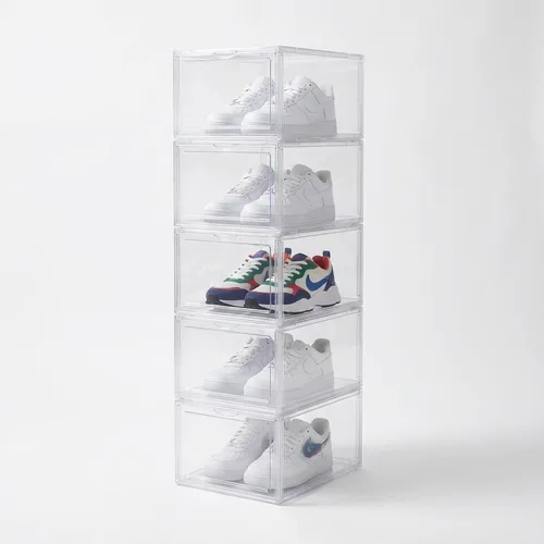 INSTY Clear Stackable Shoe Boxes (12-Pack)