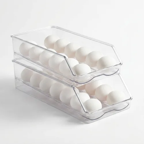 MesRosa Rolling Egg Holder for Fridge (2-Layer)