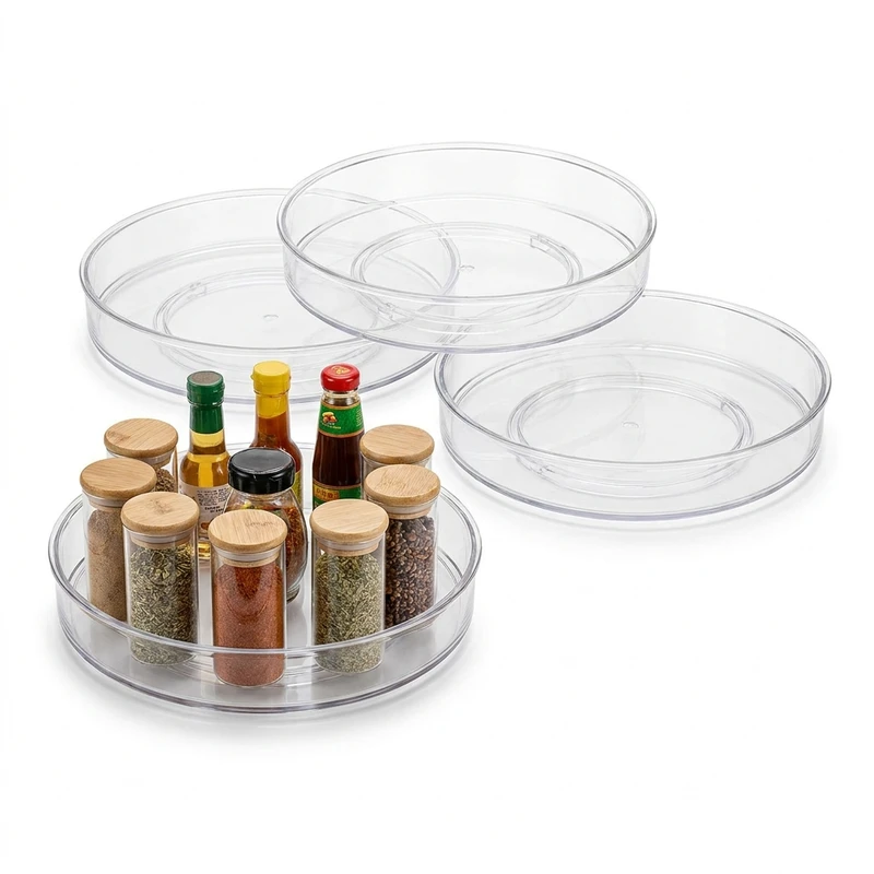 10" Clear Lazy Susan Turntable (Set of 4)