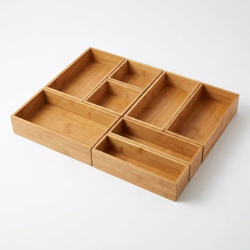 Bamboo Drawer Organizer Set (5-Piece)