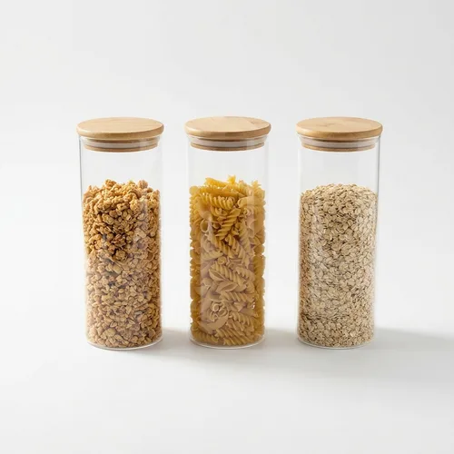 Glass Cereal & Pasta Canisters (3-Pack)