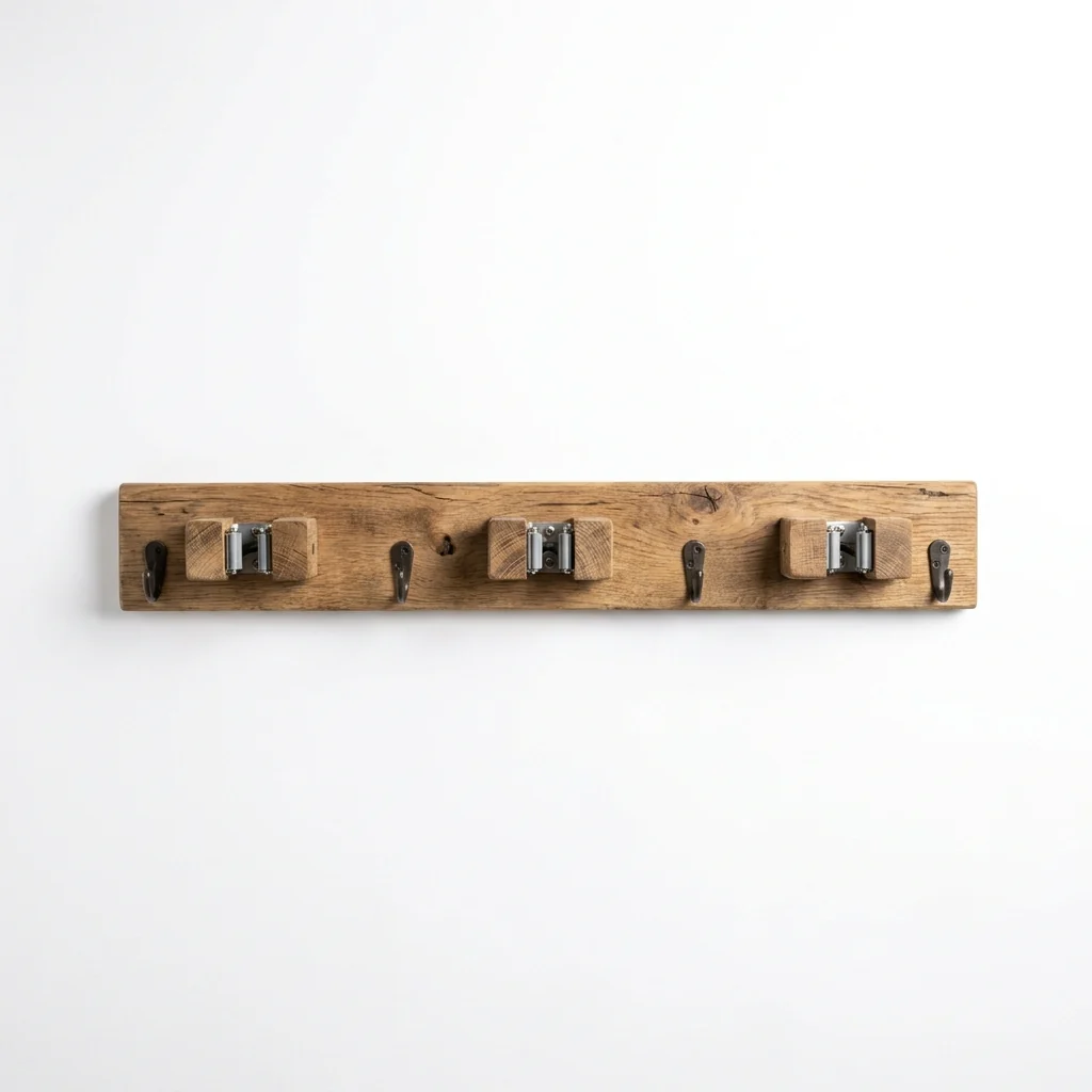 OUTNILI Wood Wall-Mount Mop & Broom Holder
