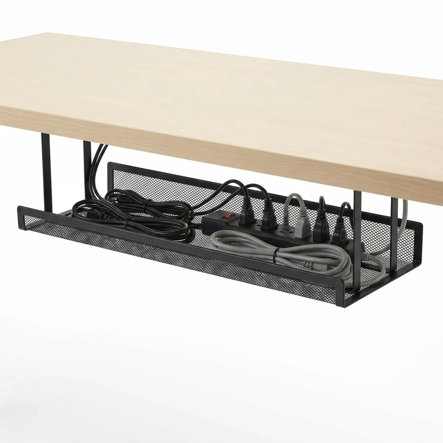 Univivi No-Drill Under-Desk Cable Management Tray